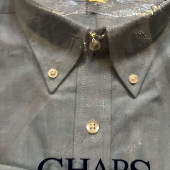 Chaps Men's Blue Button Down Classic Fit Shirt Size Wrinkle Free 18/18.5 34/35 - Picture 3 of 11